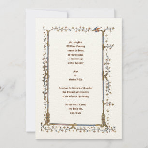 Mediaeval Illuminated Dragon Wedding Invitations