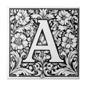 Mediaeval Illuminated Letter A Ceramic Tile