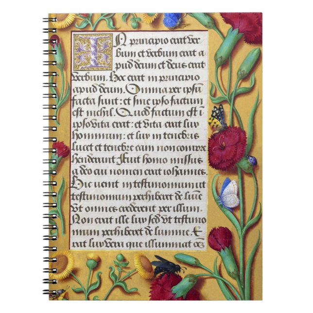 Mediaeval Illuminated Manuscript Gospel St John Notebook (Front)