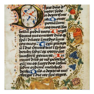 Mediaeval Illuminated Manuscript Poster