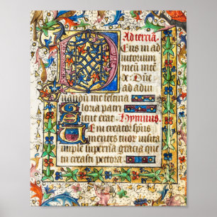 Mediaeval Illuminated Manuscript Poster
