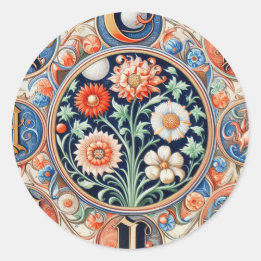 Mediaeval Illumination Classic Round Sticker