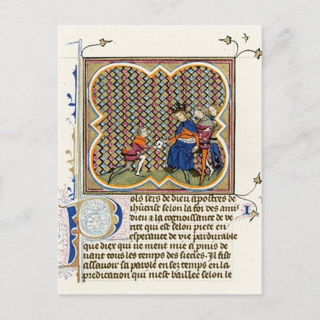 Mediaeval Illumination St Paul's Epistle Postcard (Front)