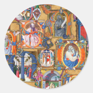 Mediaeval Illuminations Classic Round Sticker