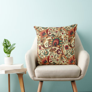 Mediaeval Inspired Floral Paisley Pattern Cushion