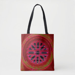 mediaeval irish church window tote bag