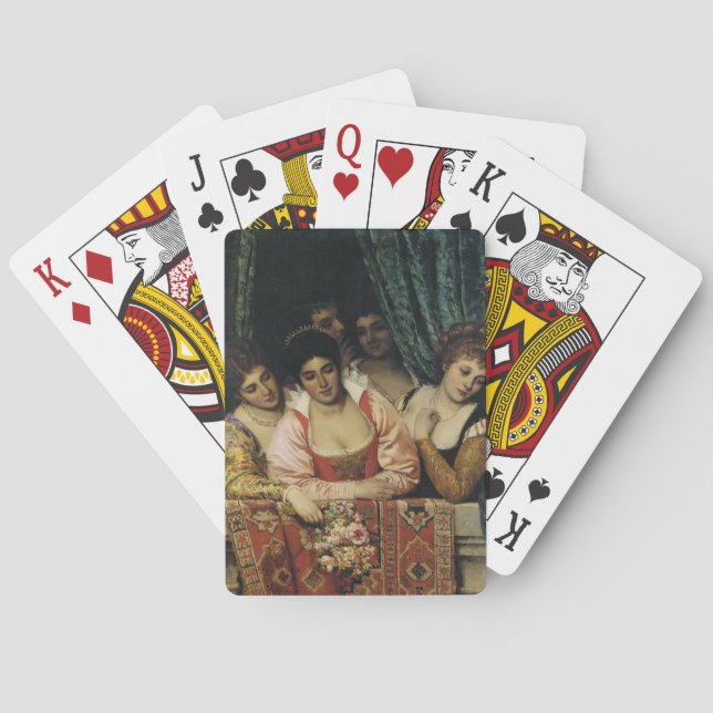 Mediaeval Italian Ladies on a Balcony  Playing Cards (Back)
