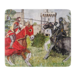 Mediaeval Joust In front of Castle Cutting Board
