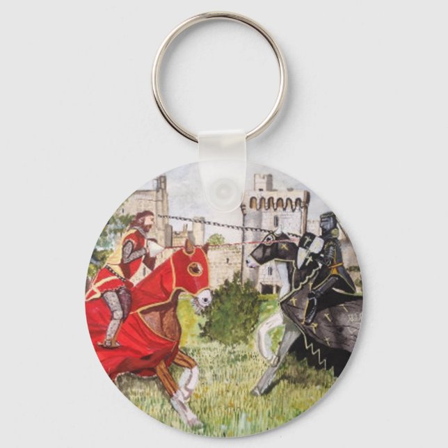 Mediaeval Joust In front of Castle Key Ring (Front)