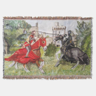 Mediaeval Joust Tapestry Throw Blanket