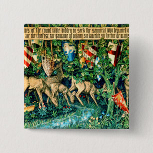 Mediaeval King Arthur William Morris 15 Cm Square Badge