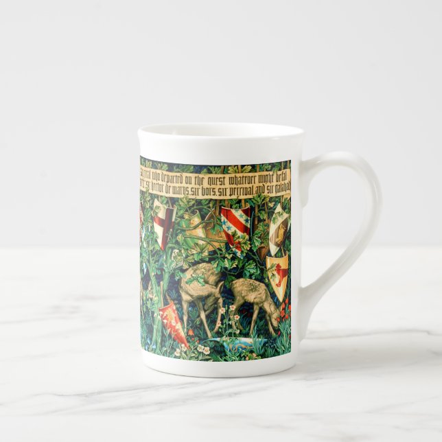 Mediaeval King Arthur William Morris Bone China Mug (Right)