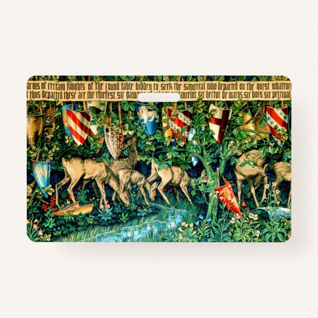 Mediaeval King Arthur William Morris ID Badge (Front)