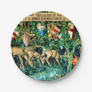 Mediaeval King Arthur William Morris Paper Plate