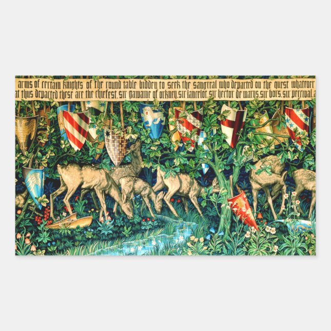 Mediaeval King Arthur William Morris Rectangular Sticker (Front)