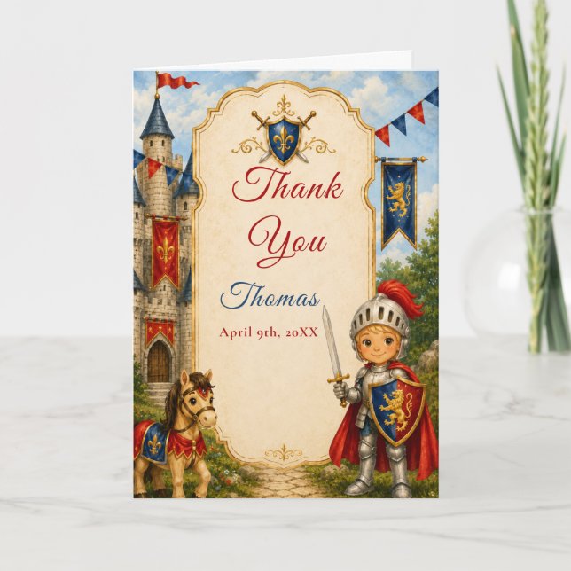Mediaeval Knight 5th Thank you Card (Front)