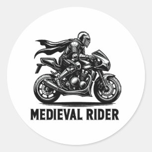 Mediaeval knight classic round sticker