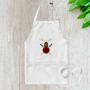 Mediaeval Knight Crest Helmet Swords Shield  Standard Apron