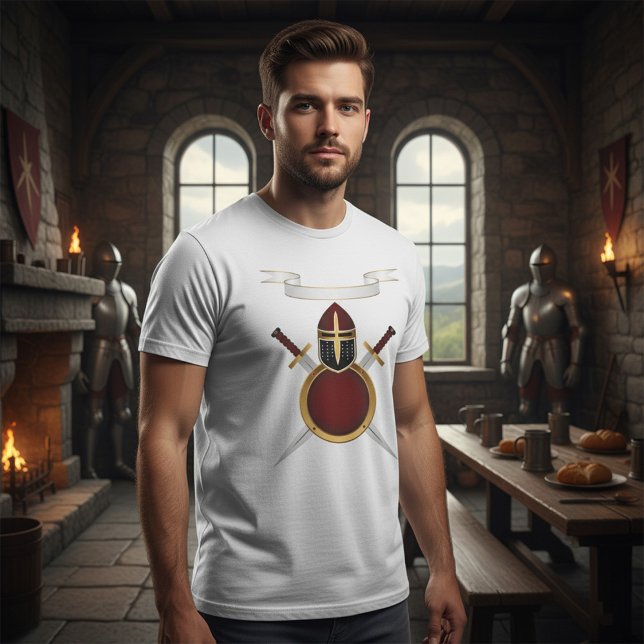 Mediaeval Knight Crest Helmet Swords Shield  T-Shirt (Creator Uploaded)