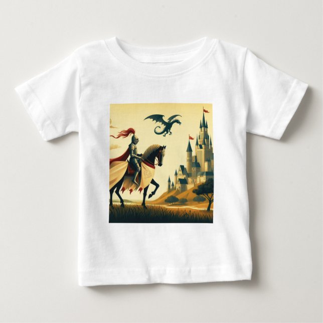 Mediaeval Knight/dragon/castle fantsy Baby T-Shirt (Front)