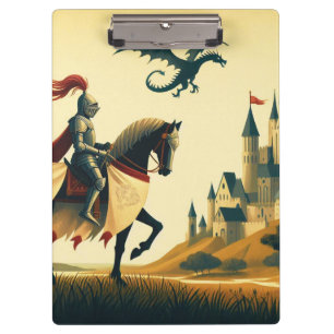 Mediaeval Knight/dragon/castle fantsy Clipboard
