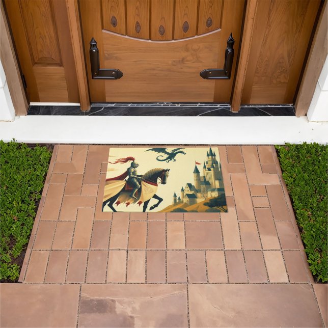 Mediaeval Knight/dragon/castle fantsy Doormat (Outdoor)