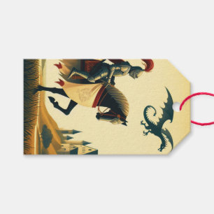 Mediaeval Knight/dragon/castle fantsy Gift Tags