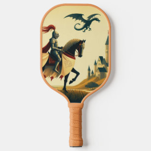 Mediaeval Knight/dragon/castle fantsy Pickleball Paddle
