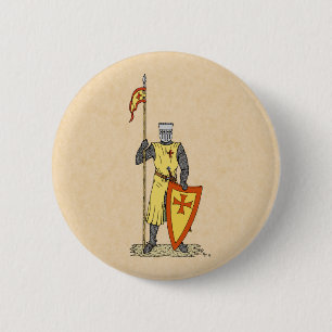 Mediaeval Knight Early 13th Century 6 Cm Round Badge