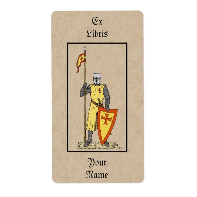 Mediaeval Knight Early 13th Century Bookplate (Front)