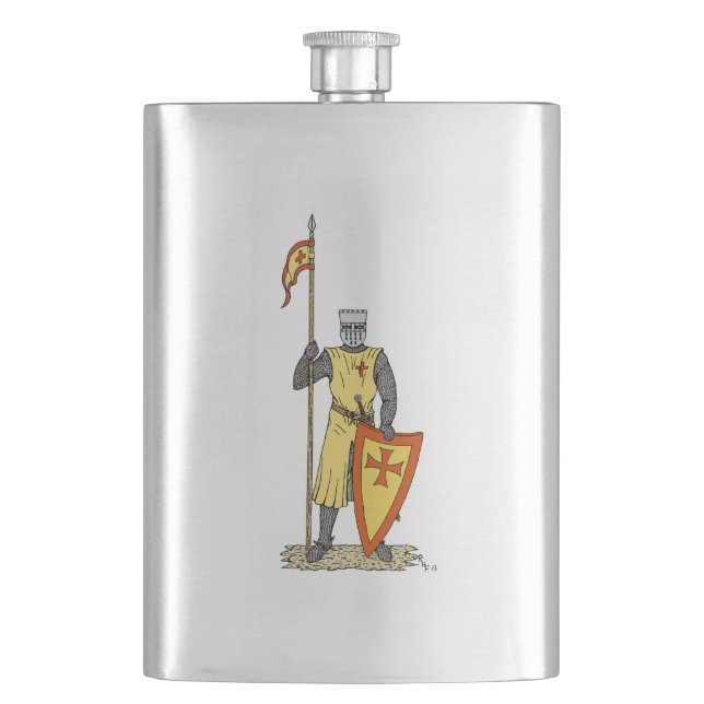 Mediaeval Knight Early 13th Century Hip Flask (Front)
