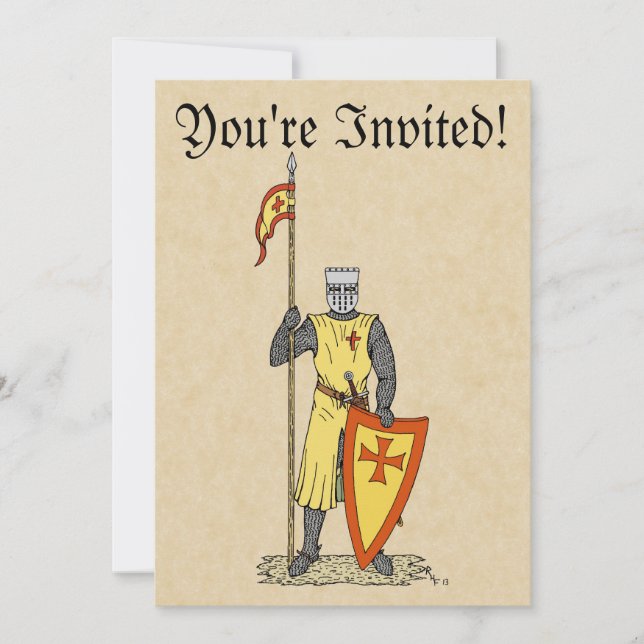 Mediaeval Knight Early 13th Century Invitation (Front)