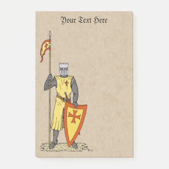 Mediaeval Knight Early 13th Century Post-it Notes (Front)