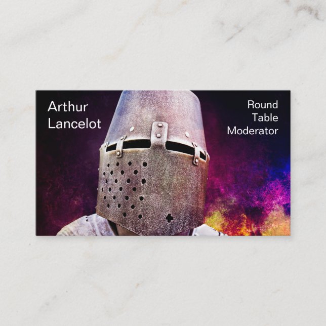 Mediaeval Knight Funny Customisable Business Card (Front)