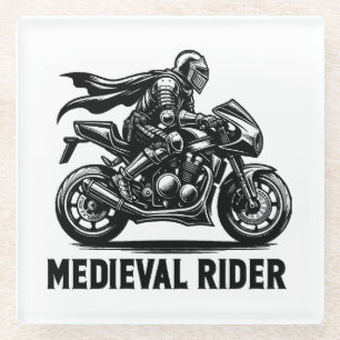 Mediaeval knight glass coaster