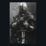 Mediaeval Knight Holding Sword Poster<br><div class="desc">Decorate your space with this stunning poster featuring a mediaeval knight holding a sword. Perfect for history buffs,  fantasy enthusiasts,  and anyone who appreciates epic artwork. This poster will add a touch of mediaeval charm to any room. Get yours today!</div>