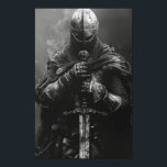 Mediaeval Knight Holding Sword Poster<br><div class="desc">Decorate your space with this stunning poster featuring a mediaeval knight holding a sword. Perfect for history buffs,  fantasy enthusiasts,  and anyone who appreciates epic artwork. This poster will add a touch of mediaeval charm to any room. Get yours today!</div>