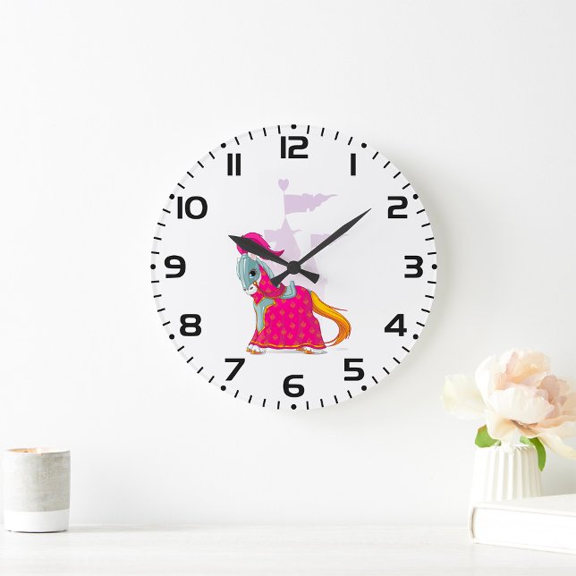 Mediaeval Knight Horse in Armour Fantasy Large Clock (Creator Uploaded)