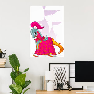 Mediaeval Knight Horse in Armour Fantasy Poster