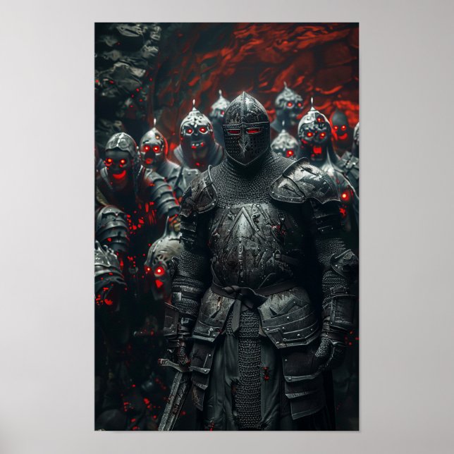 Mediaeval Knight in Dark Cave Poster (Front)