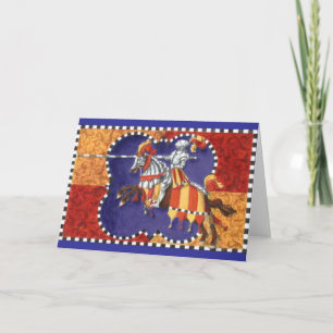 Mediaeval Knight Jousting Greeting Card
