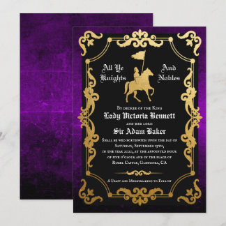 Mediaeval Knight Jousting Wedding Invitation