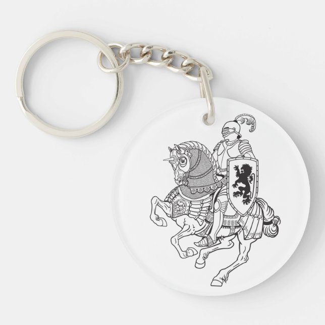 mediaeval knight on a horse key ring (Front)