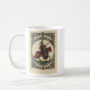 Mediaeval Knight on Horseback Heraldic Illustratio Coffee Mug