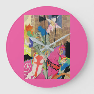 mediaeval knight on horseback large clock