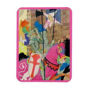 mediaeval knight on horseback magnet