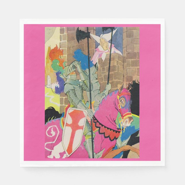 mediaeval knight on horseback napkin (Front)