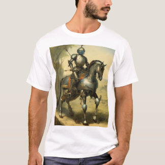 Mediaeval Knight on Warhorse  T-Shirt