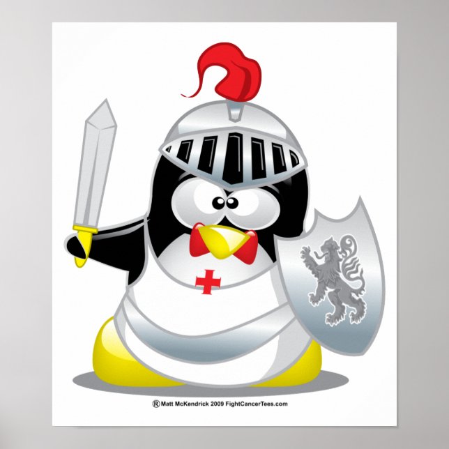 Mediaeval Knight Penguin Poster (Front)