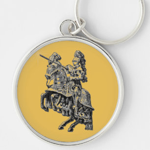 Mediaeval Knight Round Fantasy Key Chain